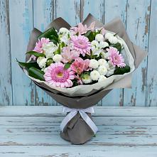 Букет цветов из:  Герберы, Альстромерии и Хризантемы в Аксёново-Зиловском