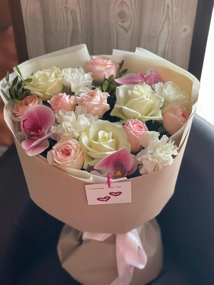 Букет цветов из: Орхидеи, Розы и Гвоздики в Аксёново-Зиловском