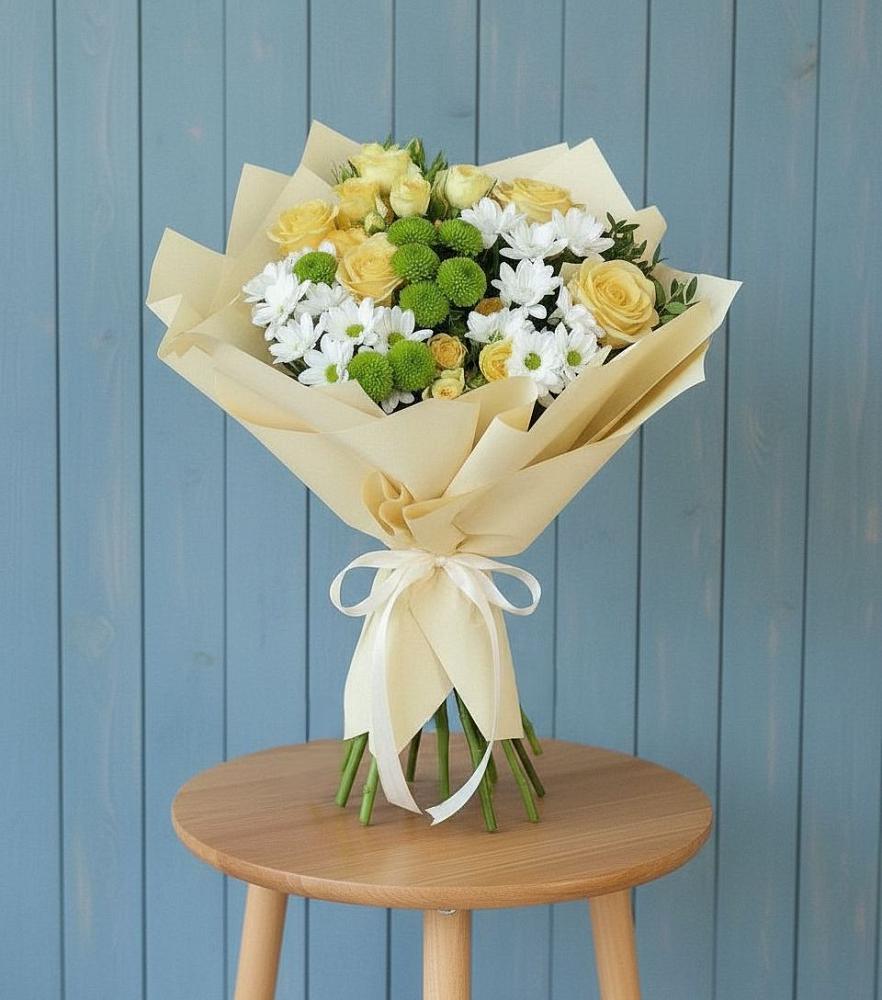 Букет цветов из: Хризантемы и Розы в Аксёново-Зиловском