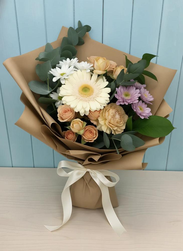Букет цветов из: Герберы и Хризантемы в Аксёново-Зиловском