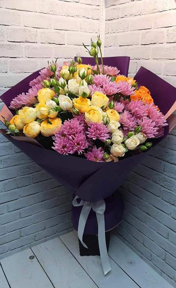 Букет цветов из: Хризантемы и Розы в Аксёново-Зиловском