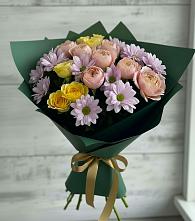 Букет цветов из:  Хризантемы и Розы в Аксёново-Зиловском