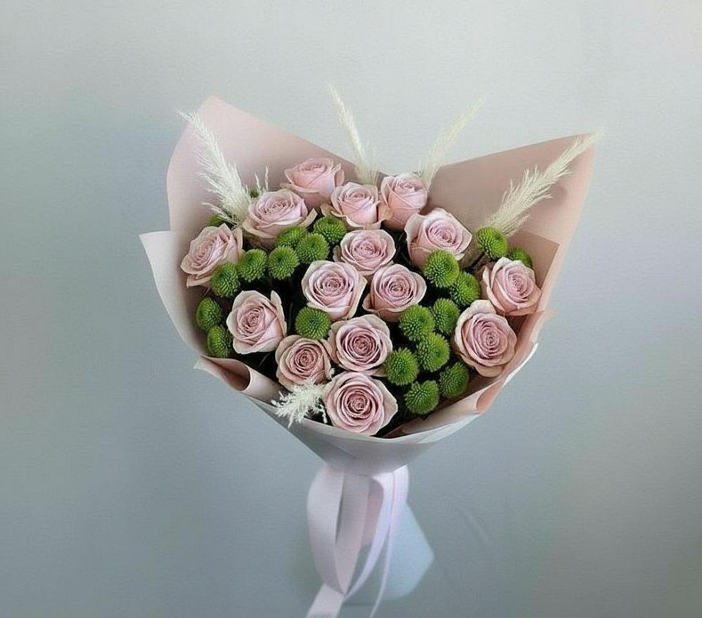 Букет цветов из: Розы и Хризантемы в Аксёново-Зиловском