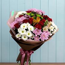 Букет цветов из:  Розы, Хризантемы и Альстромерии в Аксёново-Зиловском