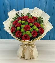 Букет цветов из:  Розы и Хризантемы в Аксёново-Зиловском