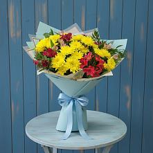 Букет цветов из:  Альстромерии и Хризантемы в Аксёново-Зиловском