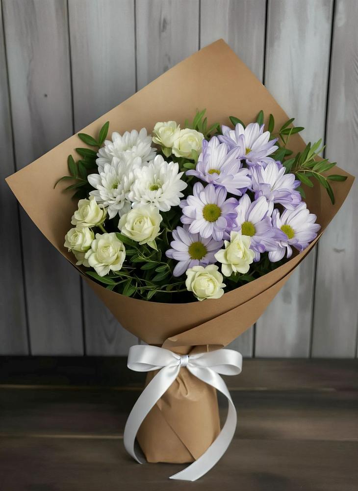 Букет цветов из: Хризантемы и Розы в Аксёново-Зиловском