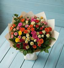Букет Микс из разноцветных кустовых роз #REPLACE_PRED# Аксёново-Зиловском